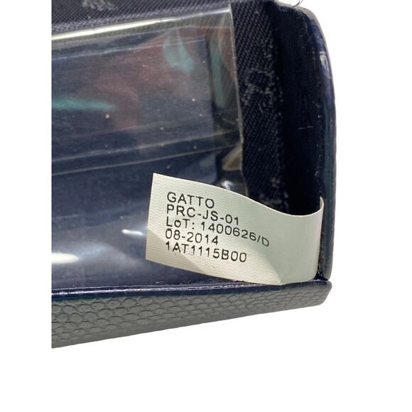 Brooks Brothers Clam Hard Shell Eyeglass Case Textured Navy Blue Glasses Holder - Picture 3 of 5